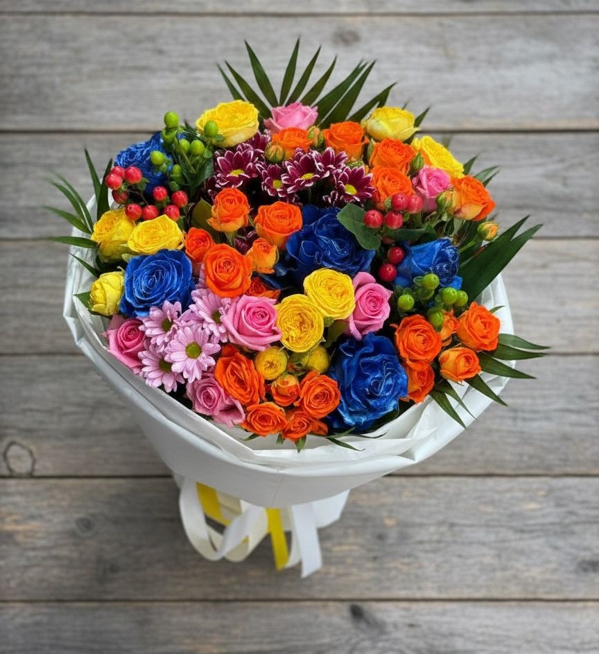 Букет цветов из: Розы и Хризантемы в Кабаново