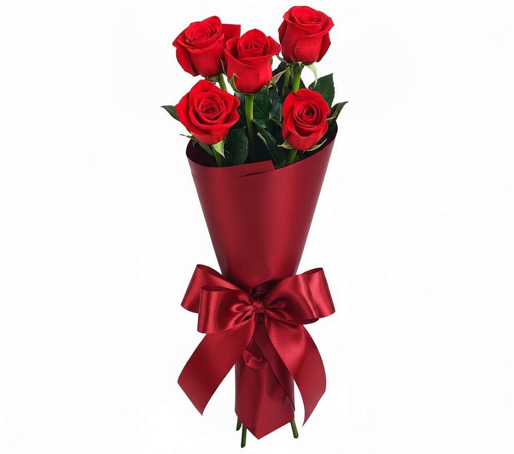 Букет 5 Красных роз Эдлесс Лав в Кабаново