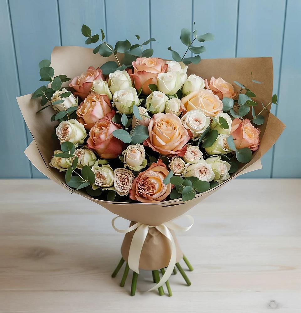 Букет цветов из: Альстромерии и Розы в Кабаново