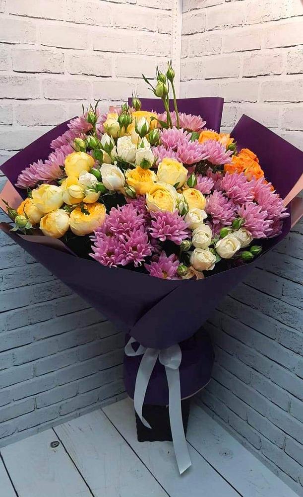 Букет цветов из: Хризантемы и Розы в Кабаново