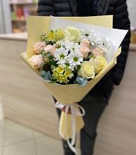 Букет цветов из:  Альстромерии, Розы и Хризантемы в Кабаново