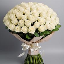 Букет 101 беля роза Белоснежка в Кабаново