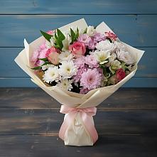 Букет цветов из:  Хризантемы, Альстромерии и Розы в Кабаново