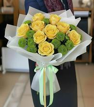Букет цветов из:  Хризантемы и Розы в Кабаново