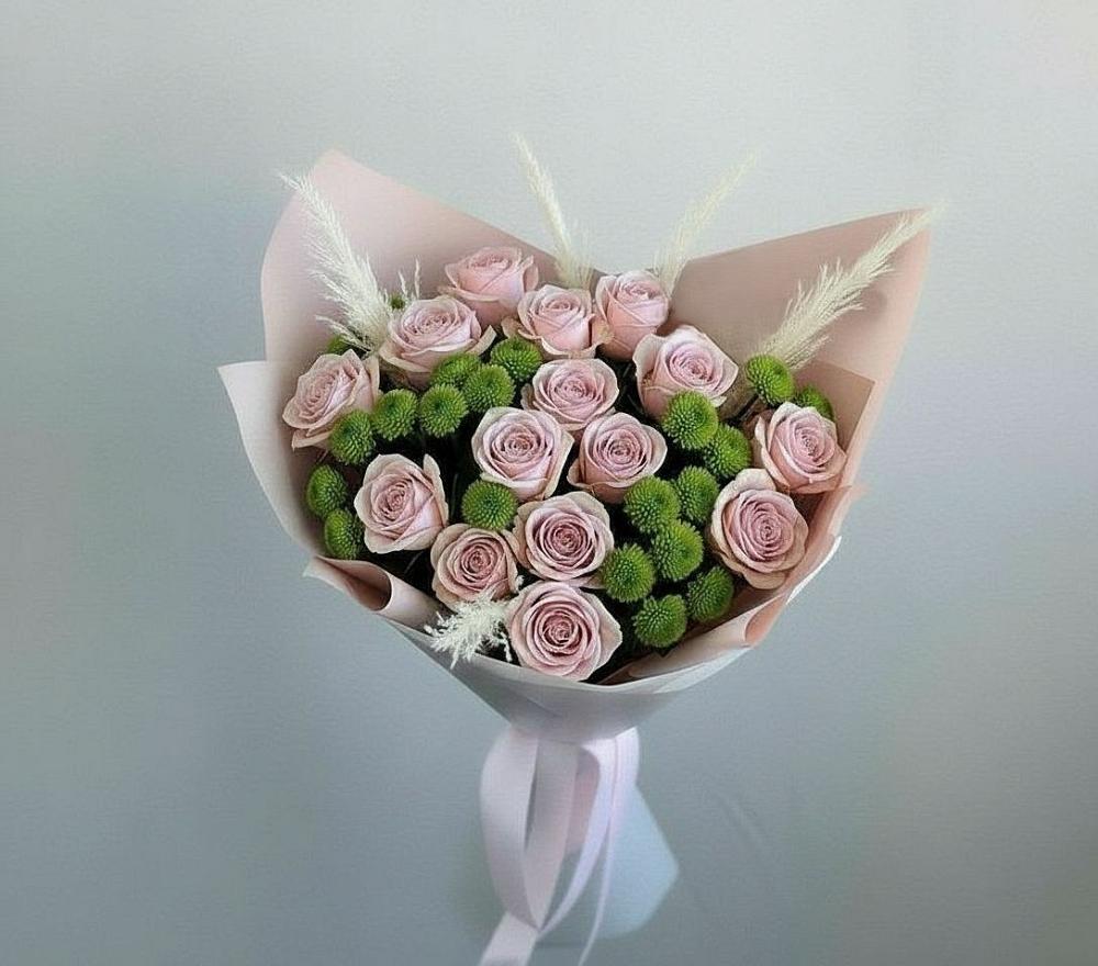 Букет цветов из: Розы и Хризантемы в Кабаново