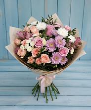 Букет цветов из:  Хризантемы, Розы и Альстромерии в Кабаново