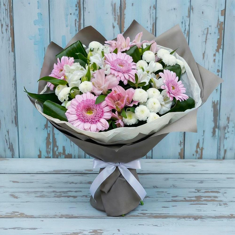 Букет цветов из: Герберы, Альстромерии и Хризантемы в Кабаново
