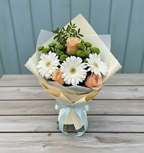 Букет цветов из:  Герберы, Розы и Хризантемы #REPLACE_PRED# Кабаново