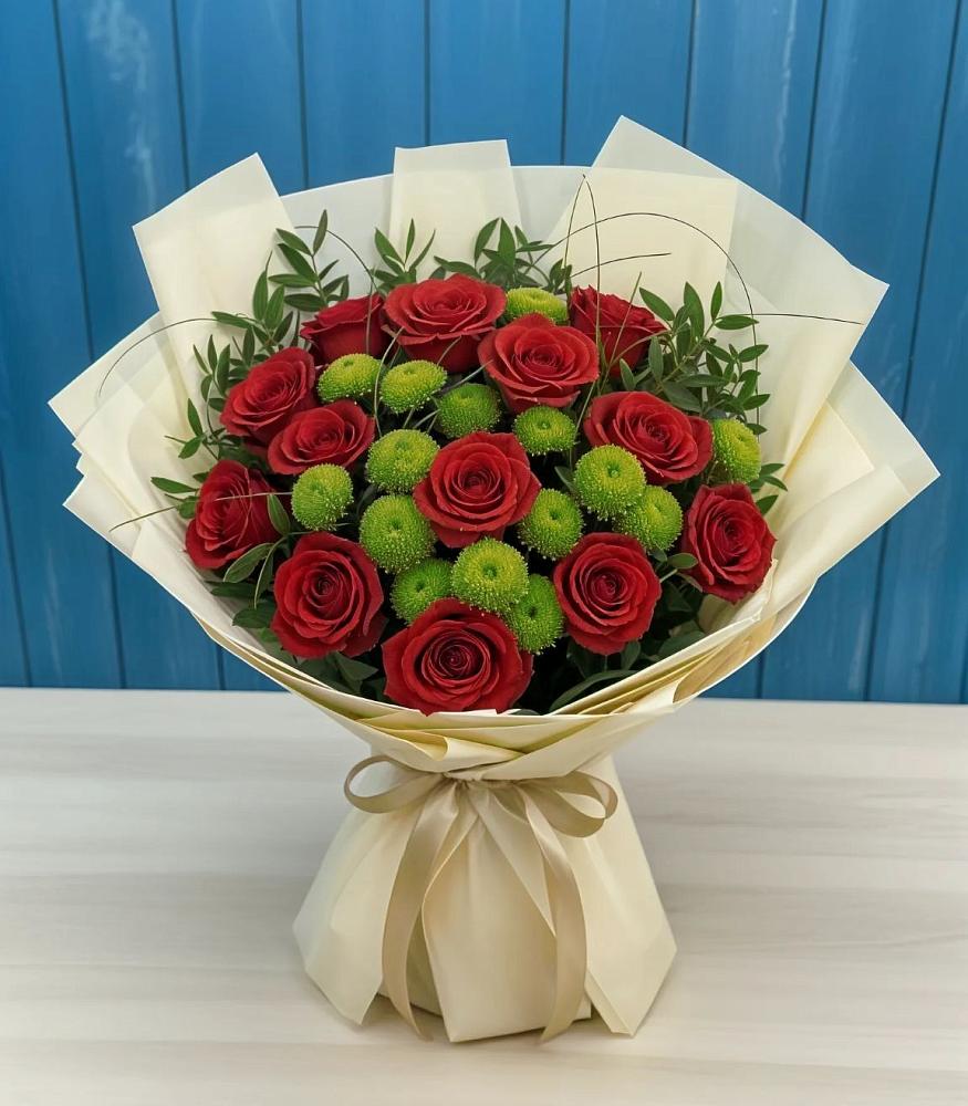 Букет цветов из: Розы и Хризантемы в Кабаново