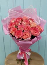 Букет 15 Розовых роз Равель в Кабаново