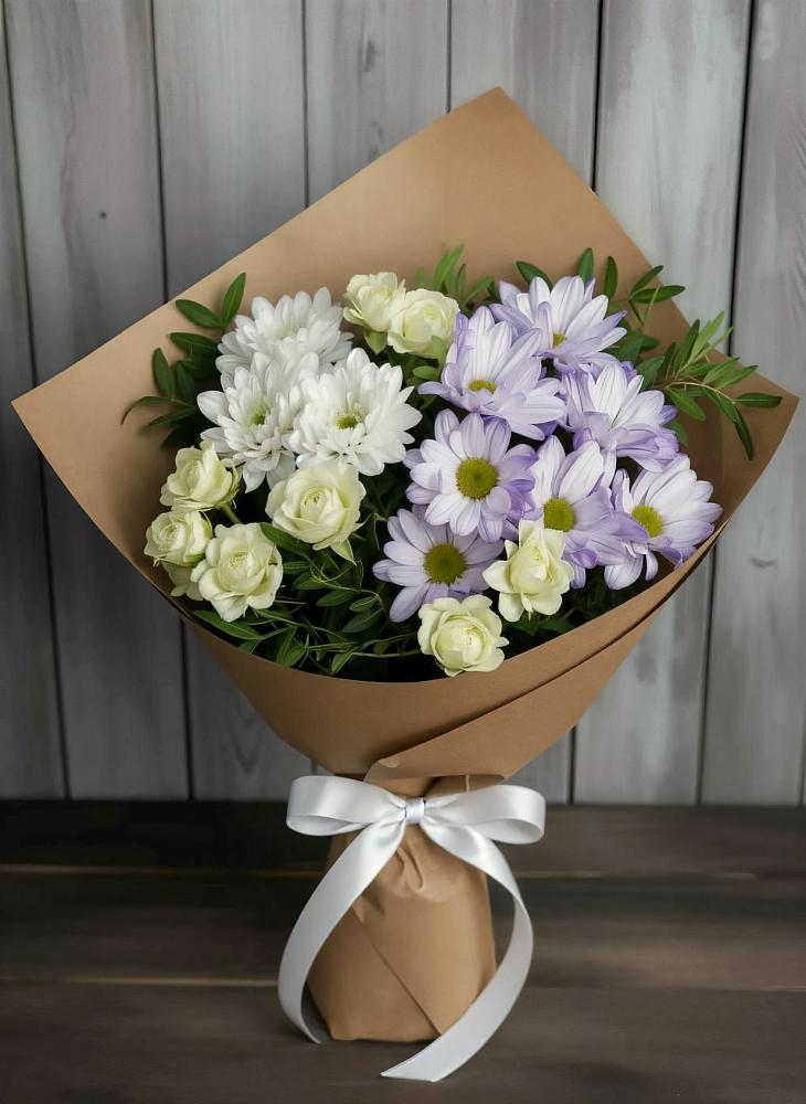 Букет цветов из: Хризантемы и Розы в Кабаново