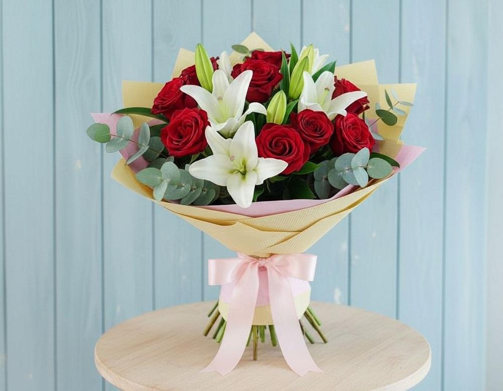 Букет цветов из: Лилии и Розы в Кабаново